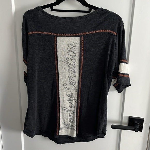 Harley Davidson Henley Burnout Tee - Picture 6 of 11